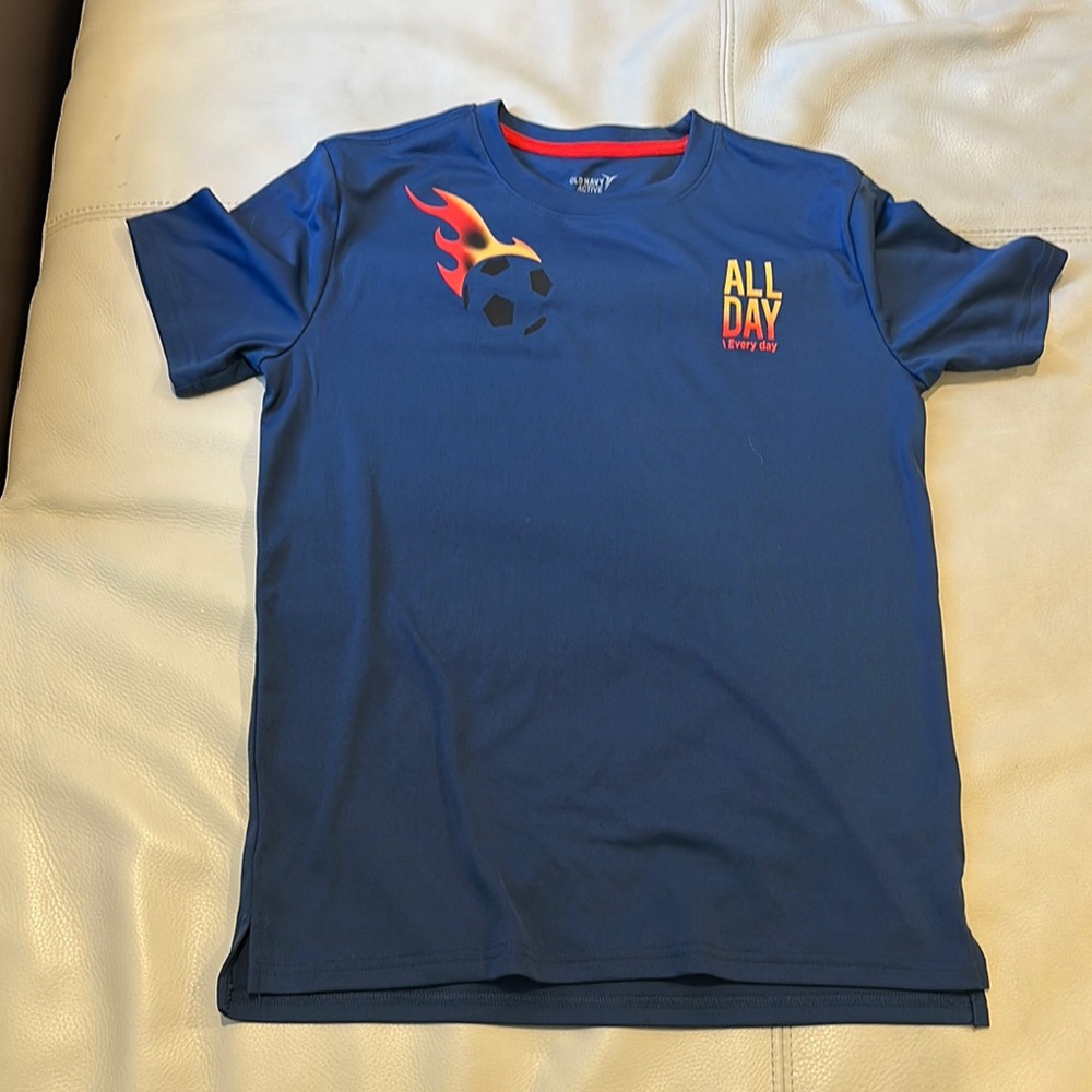 Old Navy Blue Kids Tee with Soccer Graphic